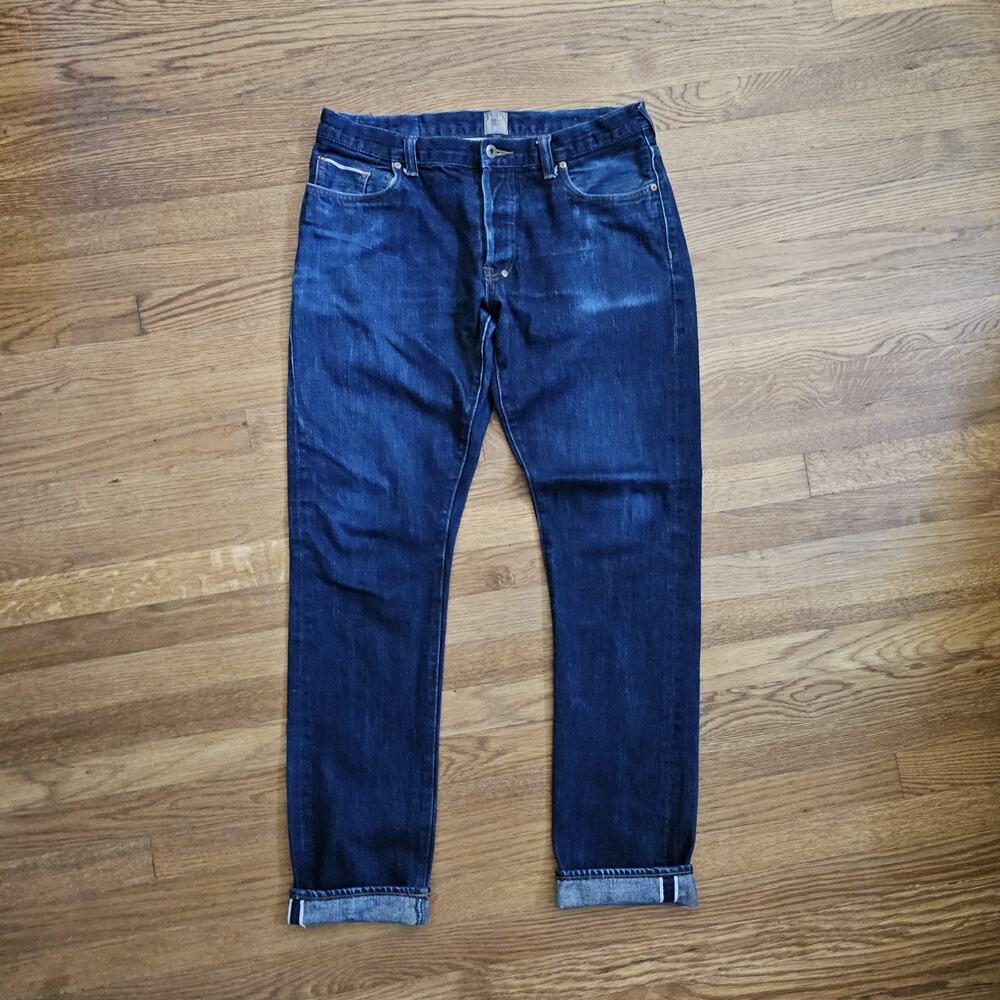 PRPS Rambler Selvage Jeans Men's 34x34 Distressed Button Fly Indigo Blue Wash